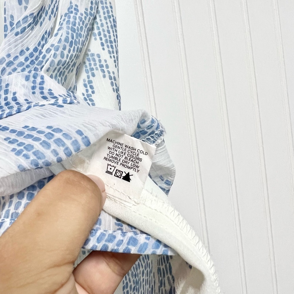 Three Eighty Two Rylan Zig Zag White Blue Dress S… - image 8